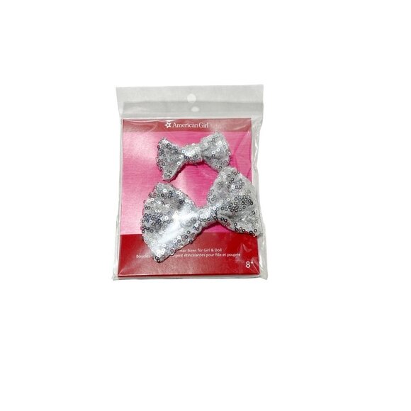 American Girl Silver Sparkle Matching Bows for Girls and Dolls - Picture 4 of 5